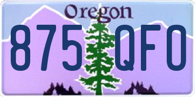 OR license plate 875QFO