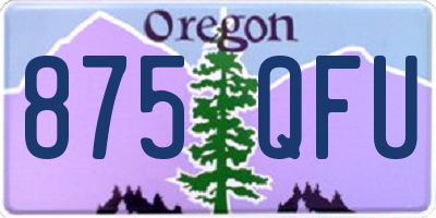 OR license plate 875QFU