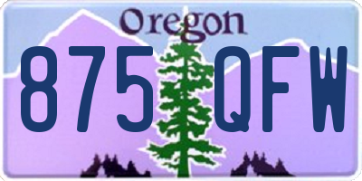 OR license plate 875QFW