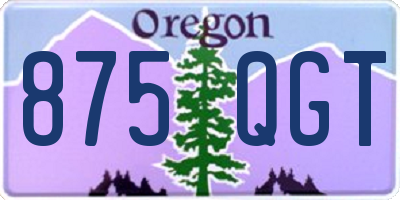 OR license plate 875QGT