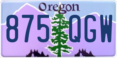 OR license plate 875QGW
