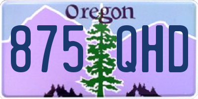 OR license plate 875QHD