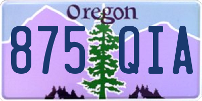 OR license plate 875QIA