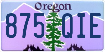 OR license plate 875QIE