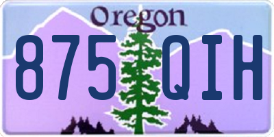 OR license plate 875QIH