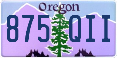 OR license plate 875QII
