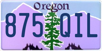 OR license plate 875QIL