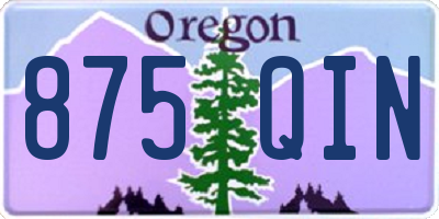 OR license plate 875QIN
