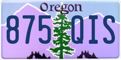 OR license plate 875QIS