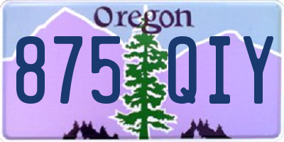 OR license plate 875QIY