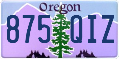 OR license plate 875QIZ