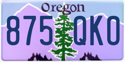 OR license plate 875QKO
