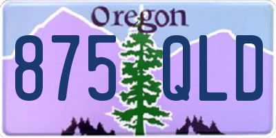 OR license plate 875QLD