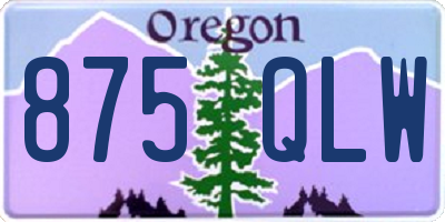 OR license plate 875QLW