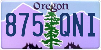 OR license plate 875QNI