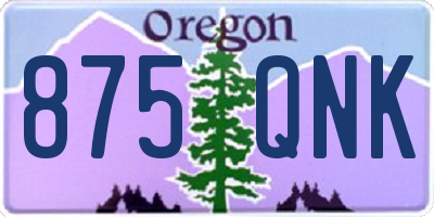 OR license plate 875QNK