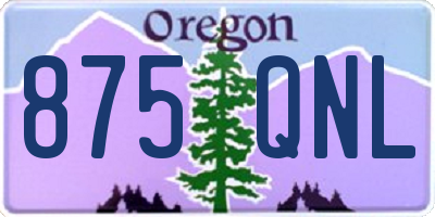 OR license plate 875QNL
