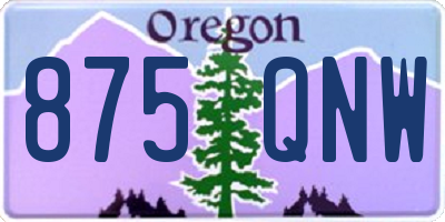 OR license plate 875QNW