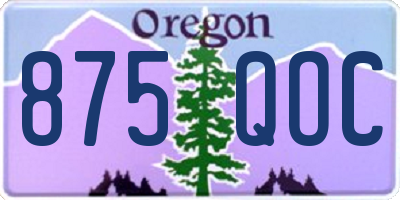 OR license plate 875QOC