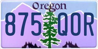 OR license plate 875QOR