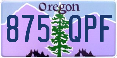 OR license plate 875QPF