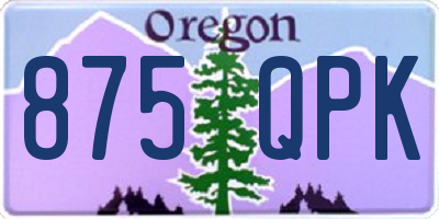 OR license plate 875QPK