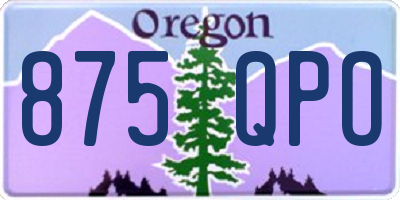 OR license plate 875QPO