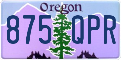 OR license plate 875QPR