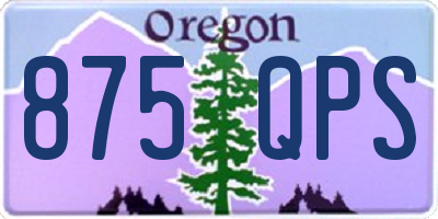 OR license plate 875QPS