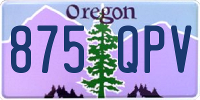OR license plate 875QPV