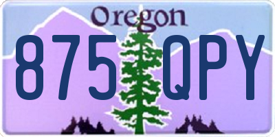OR license plate 875QPY
