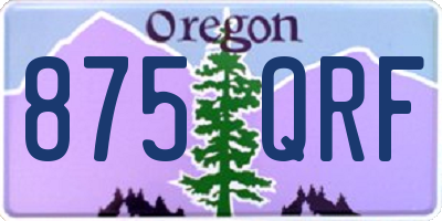 OR license plate 875QRF