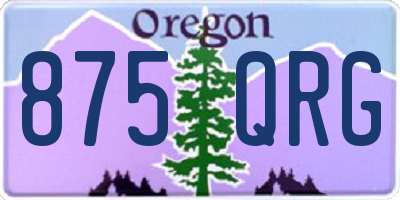 OR license plate 875QRG