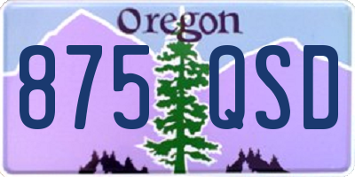 OR license plate 875QSD