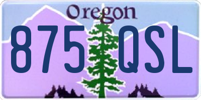 OR license plate 875QSL
