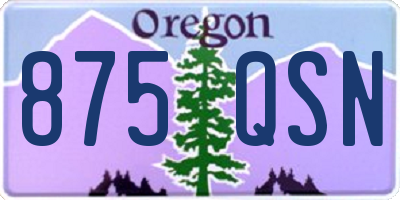 OR license plate 875QSN