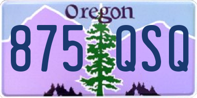 OR license plate 875QSQ