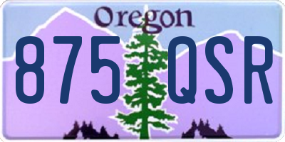 OR license plate 875QSR
