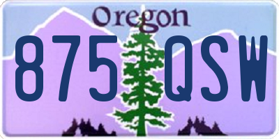OR license plate 875QSW