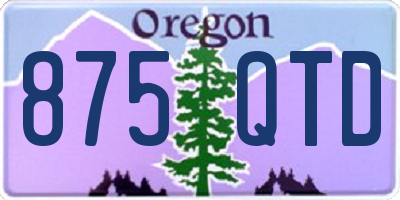 OR license plate 875QTD