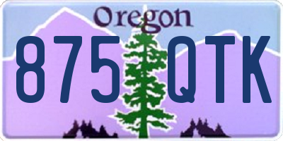 OR license plate 875QTK