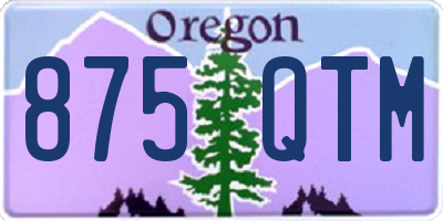 OR license plate 875QTM