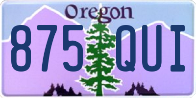 OR license plate 875QUI