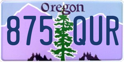 OR license plate 875QUR
