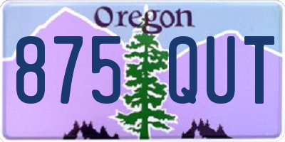 OR license plate 875QUT