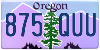 OR license plate 875QUU