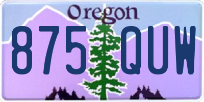 OR license plate 875QUW