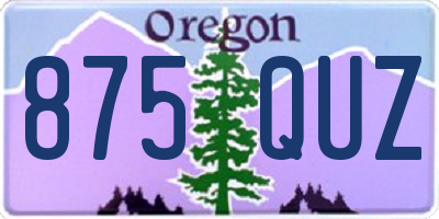 OR license plate 875QUZ