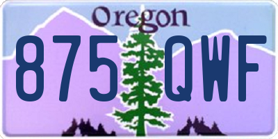 OR license plate 875QWF