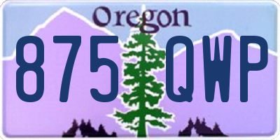 OR license plate 875QWP